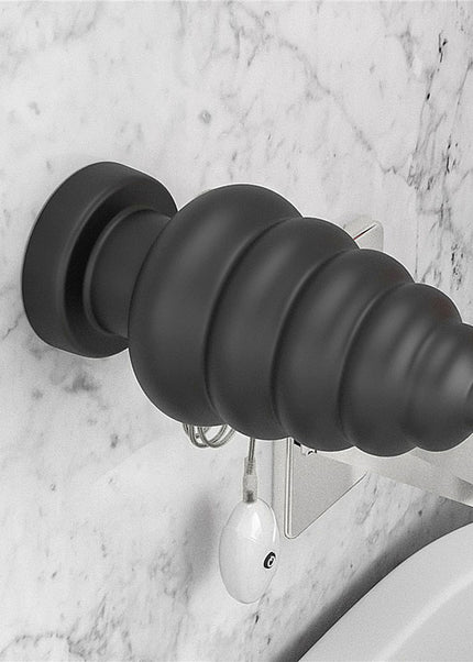 King Sized 7'' Vibrating Anal Cracker - Black 17.8 cm XL Vibrating Butt Plug