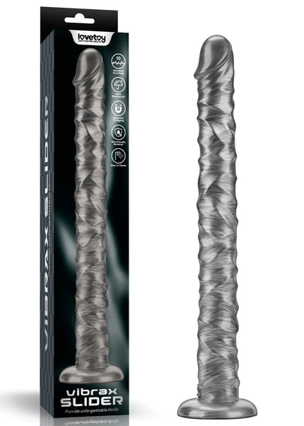 King Sized Vibrating Vibrax Slider - Grey 40.8 cm (16'') USB Rechargeable Vibrating Dildo