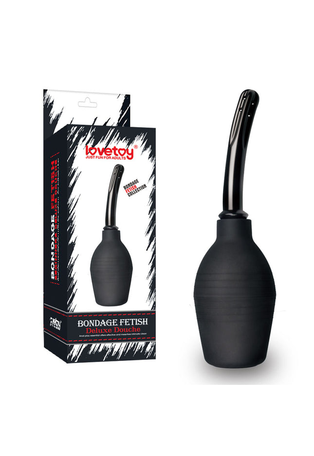 Bondage Fetish Deluxe Douche - Black Unisex Curved Douche - 310 ml capacity