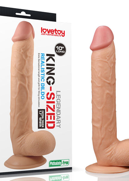 King Size 10'' Realistic Dildo - Flesh 25 cm Dong