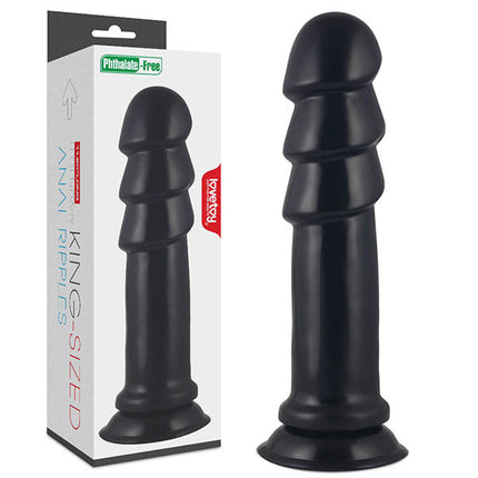 King Sized Anal Ripples Mega Anal Plug – Black | 28.5 cm