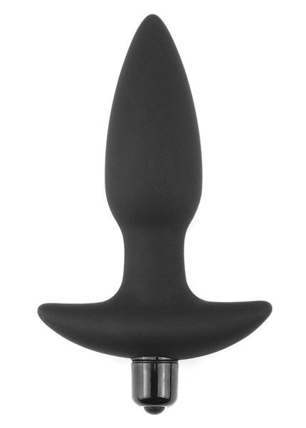Anal Indulgence Collection Silicone Fantasy Anal Plug - Black 14.5 cm Vibrating Butt Plug