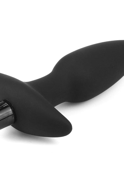 Anal Indulgence Collection Silicone Fantasy Anal Plug - Black 14.5 cm Vibrating Butt Plug