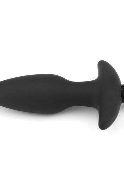 Anal Indulgence Collection Silicone Fantasy Anal Plug - Black 14.5 cm Vibrating Butt Plug