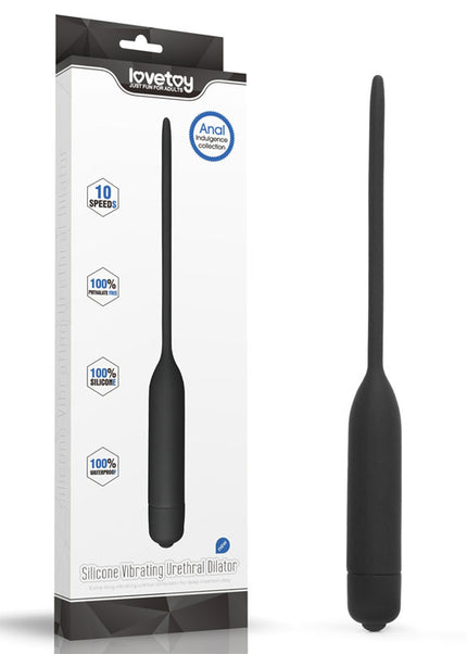 Ultimate Silicone Vibrating Urethral Dilator - Black Vibrating Urethral Sound