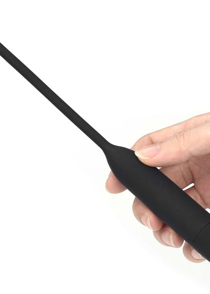 Ultimate Silicone Vibrating Urethral Dilator - Black Vibrating Urethral Sound