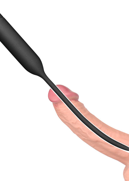 Ultimate Silicone Vibrating Urethral Dilator - Black Vibrating Urethral Sound