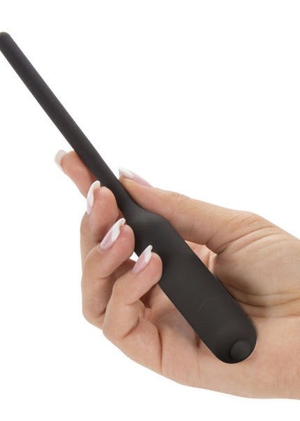 Ultimate Silicone Vibrating Urethral Dilator - Black Vibrating Urethral Sound