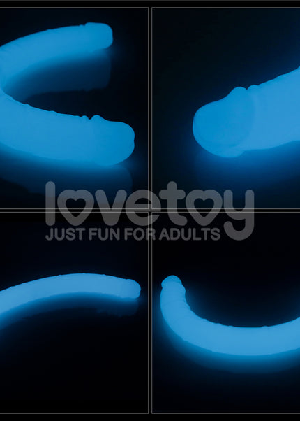 Lumino Play 18.5'' Double Dildo - Glow in the Dark Blue 47 cm Double Dong