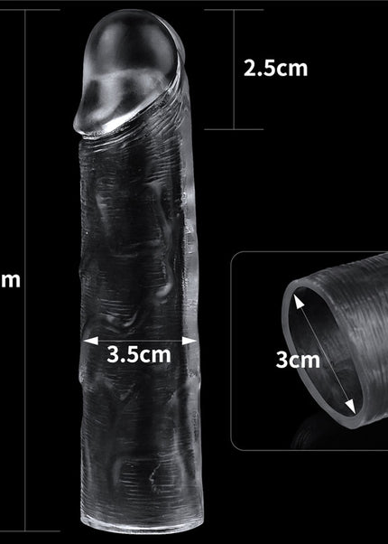 Flawless Clear Penis Sleeve 1'' - Clear 2.5 cm Penis Extender Sleeve