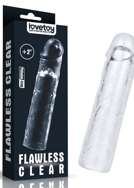 Flawless Clear Penis Sleeve 2'' - Clear 5 cm Penis Extender Sleeve