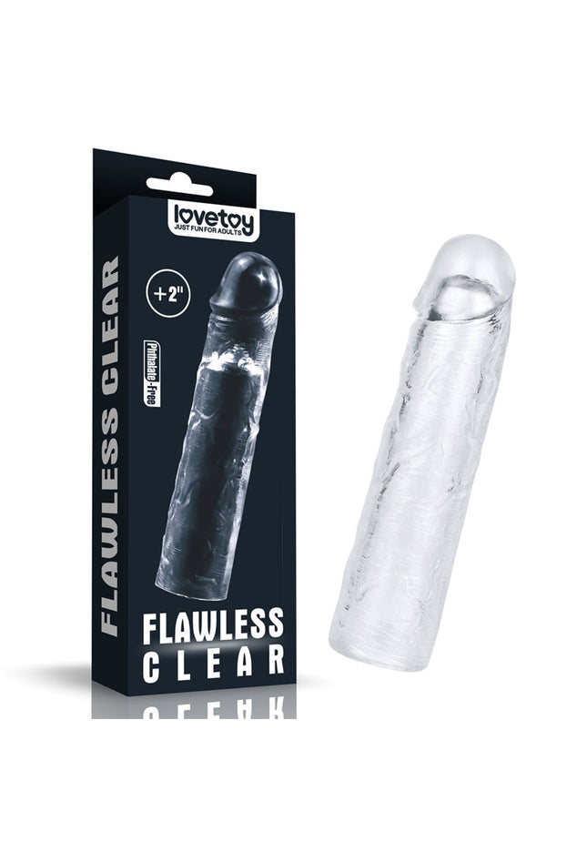 Flawless Clear Penis Sleeve 2'' - Clear 5 cm Penis Extender Sleeve