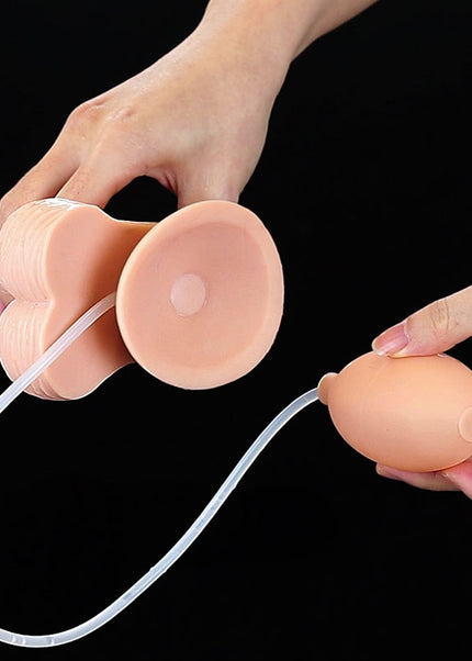 Cumming Softee Soft Ejaculation Cock 9'' with Balls - Flesh 22.9 cm Squirting Dong