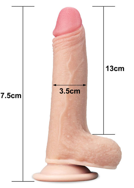 Sliding Skin Dual Layer Dong - Flesh 17.8 cm (7'') Dong with Flexible Skin