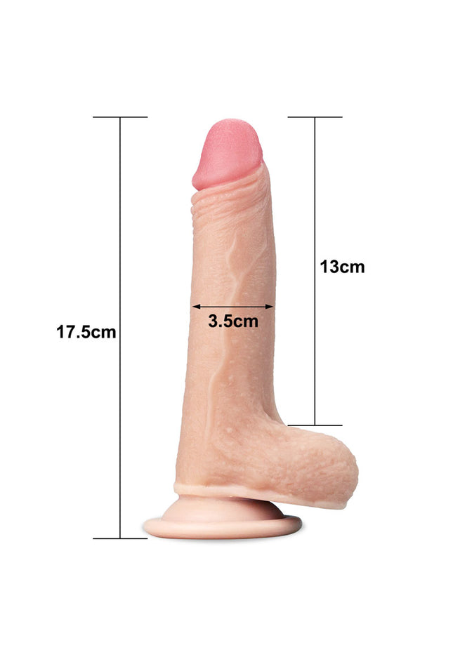 Sliding Skin Dual Layer Dong - Flesh 17.8 cm (7'') Dong with Flexible Skin