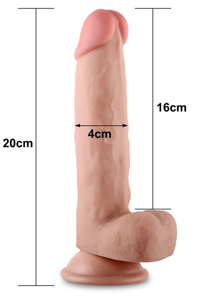 Sliding Skin Dual Layer Dong - Flesh 20.3 cm (8'') Dong with Flexible Skin
