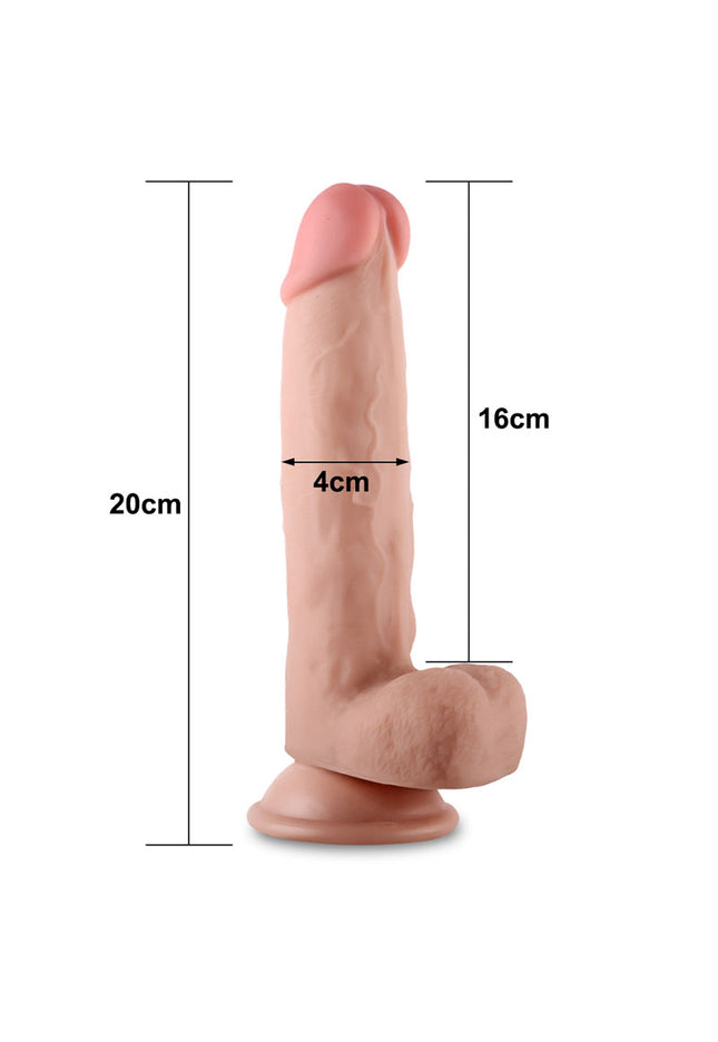 Sliding Skin Dual Layer Dong - Flesh 20.3 cm (8'') Dong with Flexible Skin