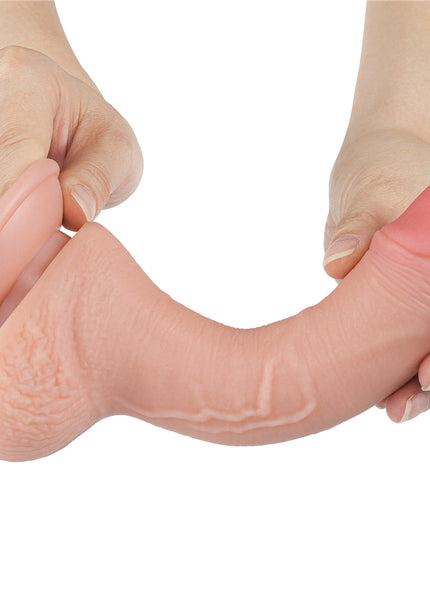 Sliding Skin Dual Layer Dong - Flesh 19.5 cm (7.5'') Dong with Flexible Skin