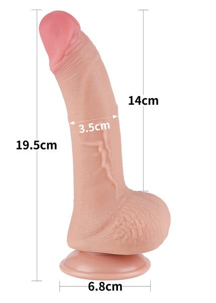 Sliding Skin Dual Layer Dong - Flesh 19.5 cm (7.5'') Dong with Flexible Skin