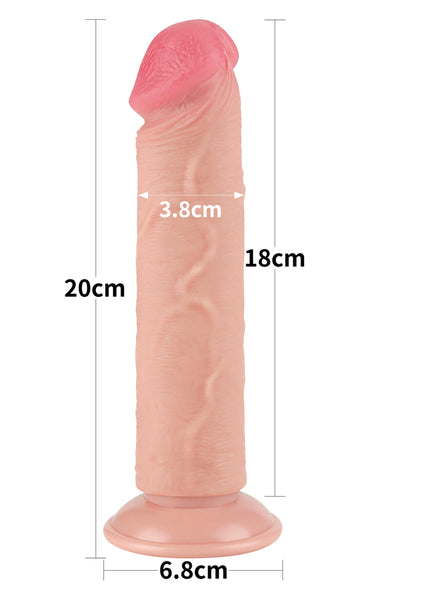 Sliding Skin Dual Layer Dong - Flesh 20 cm (8'') Dong with Flexible Skin