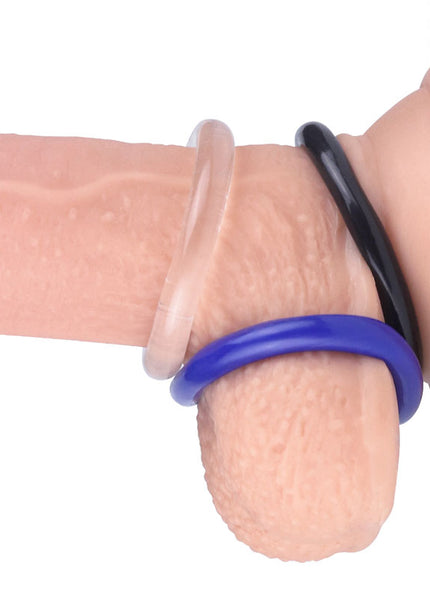 Power Plus Triple Donut Ring Set - Coloured Cock Rings - Set of 3