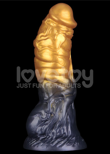 Aerosx 7.5 Inch Dual Density Inflatable Dildo - Gold/Blue 24 cm Inflatable Fantasy Dildo