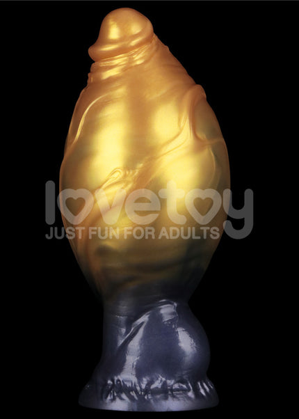 Aerosx 7.5 Inch Dual Density Inflatable Dildo - Gold/Blue 24 cm Inflatable Fantasy Dildo