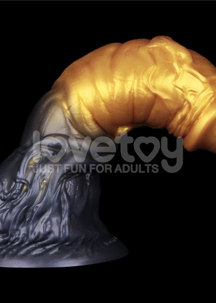Aerosx 7.5 Inch Dual Density Inflatable Dildo - Gold/Blue 24 cm Inflatable Fantasy Dildo