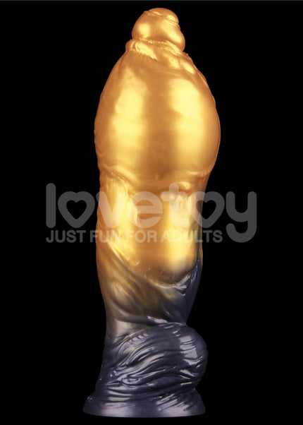 Aerosx 10 Inch Dual Density Inflatable Dildo - Gold/Blue 33 cm Inflatable Fantasy Dildo