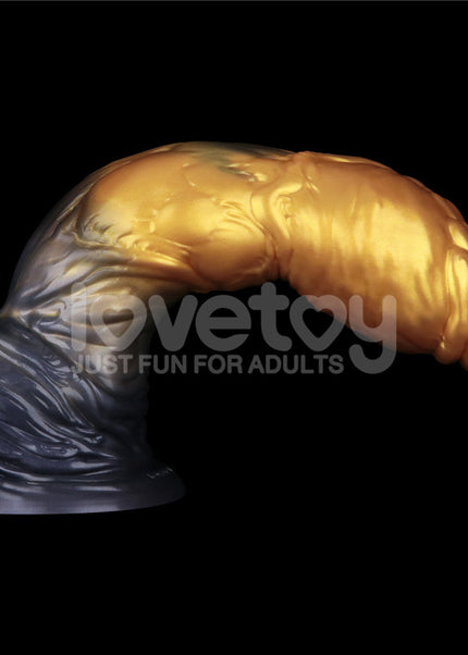 Aerosx 10 Inch Dual Density Inflatable Dildo - Gold/Blue 33 cm Inflatable Fantasy Dildo