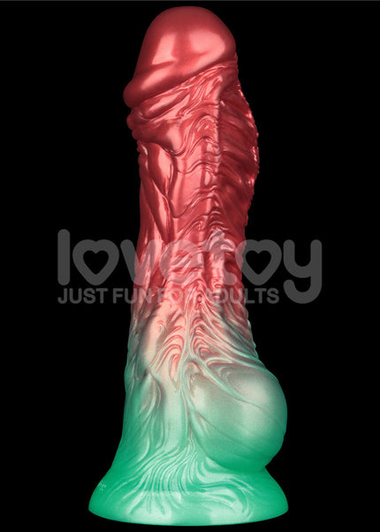 Aerosx 8 Inch Dual Density Inflatable Dildo - Red/Green 28 cm Inflatable Fantasy Dildo