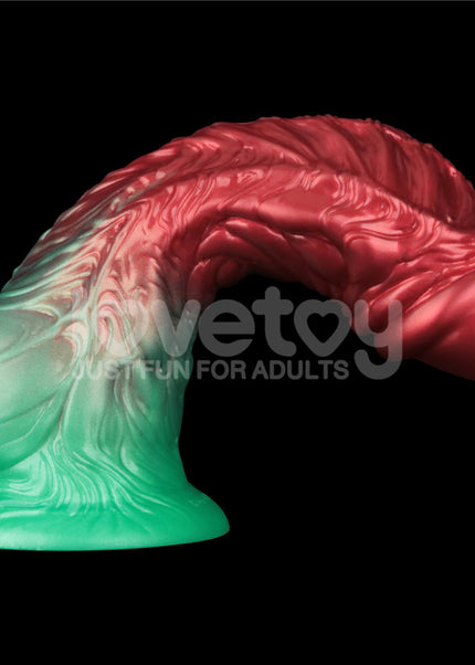 Aerosx 8 Inch Dual Density Inflatable Dildo - Red/Green 28 cm Inflatable Fantasy Dildo