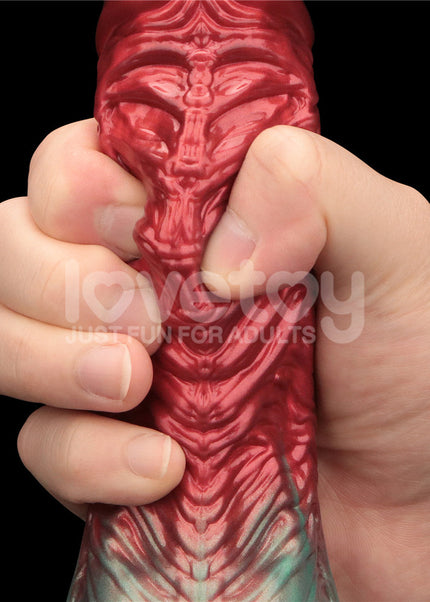 Aerosx 8 Inch Dual Density Inflatable Dildo - Red/Green 28 cm Inflatable Fantasy Dildo