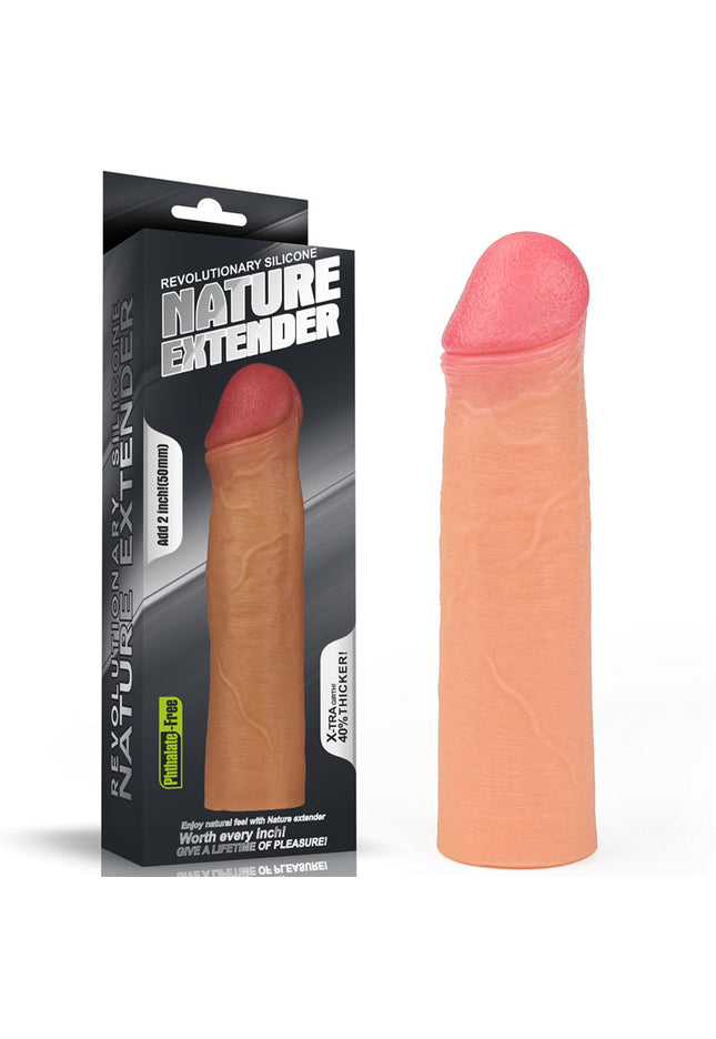 Nature Extender 2'' Silicone Sleeve - Flesh 5 cm Penis Extender Sleeve