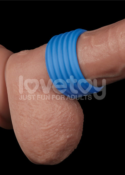 Pinnacle Pro Deep Rib Grip - Blue Cock Ring