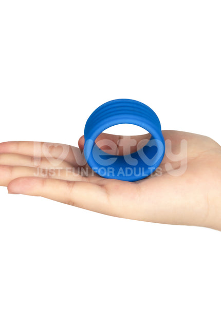 Pinnacle Pro Deep Rib Grip - Blue Cock Ring