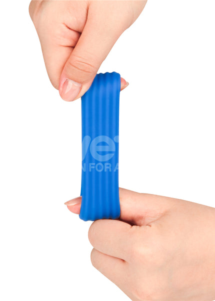 Pinnacle Pro Deep Rib Grip - Blue Cock Ring