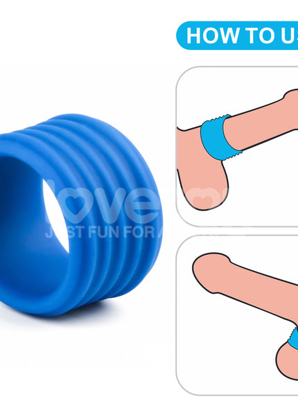 Pinnacle Pro Deep Rib Grip - Blue Cock Ring