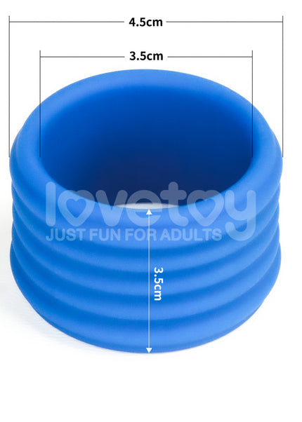 Pinnacle Pro Deep Rib Grip - Blue Cock Ring