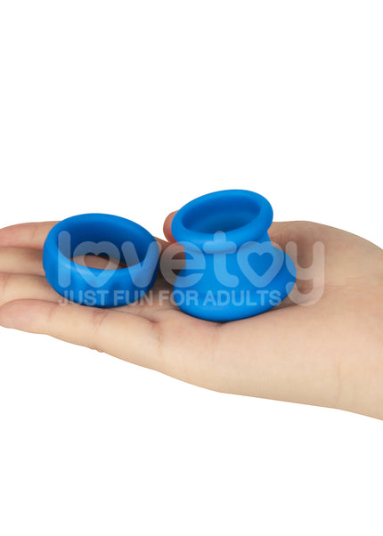 Pinnacle Pro Twin Flex - Blue Cock & Balls Rings