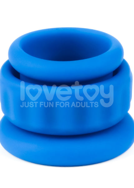 Pinnacle Pro Twin Flex - Blue Cock & Balls Rings