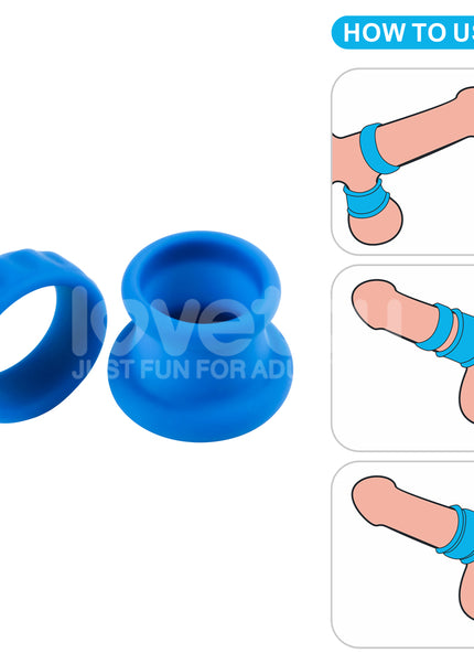 Pinnacle Pro Twin Flex - Blue Cock & Balls Rings