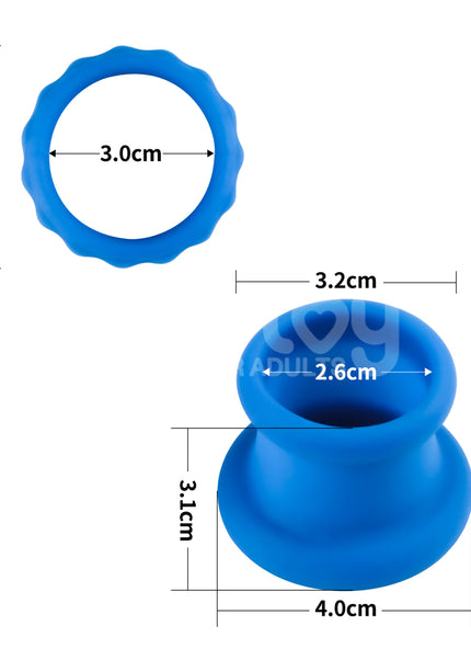 Pinnacle Pro Twin Flex - Blue Cock & Balls Rings