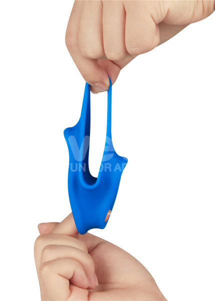 Pinnacle Pro Trio Grip Enhancer - Blue Cock & Balls Ring
