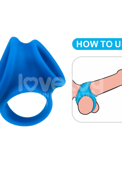 Pinnacle Pro Trio Grip Enhancer - Blue Cock & Balls Ring