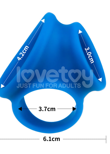 Pinnacle Pro Trio Grip Enhancer - Blue Cock & Balls Ring