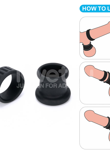 Pinnacle Pro Twin Grip Enhancer - Black Cock & Balls Ring