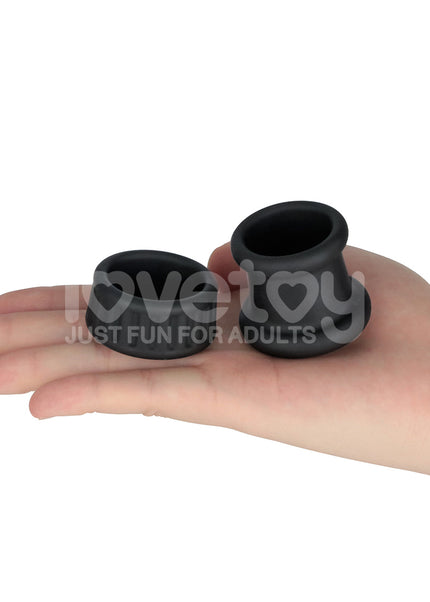 Pinnacle Pro Twin Grip Enhancer - Black Cock & Balls Ring