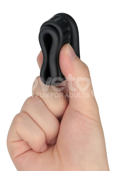 Pinnacle Pro Twin Grip Enhancer - Black Cock & Balls Ring