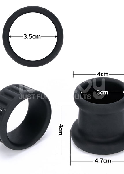 Pinnacle Pro Twin Grip Enhancer - Black Cock & Balls Ring